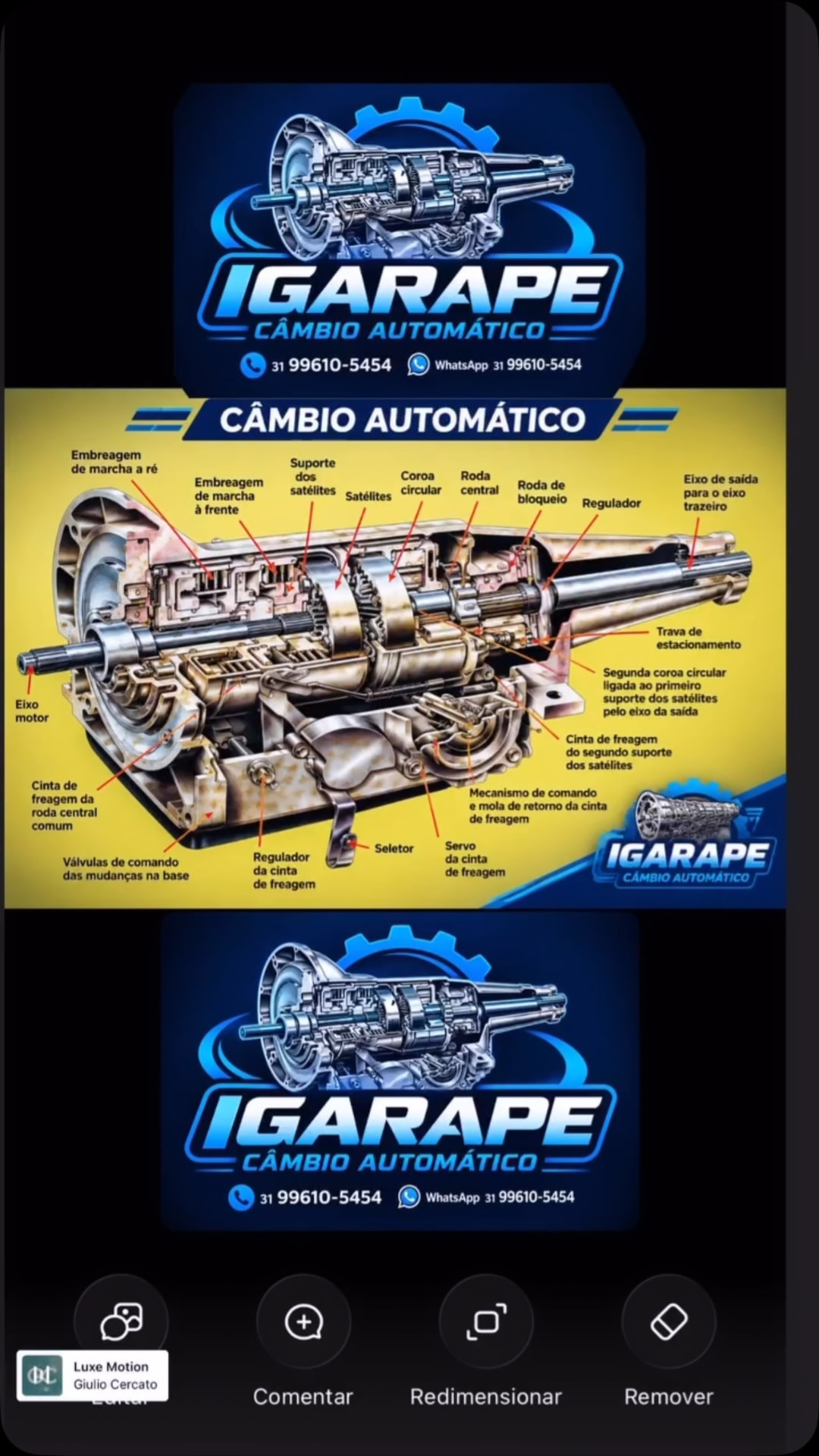 Post do Instagram: guia do câmbio automático