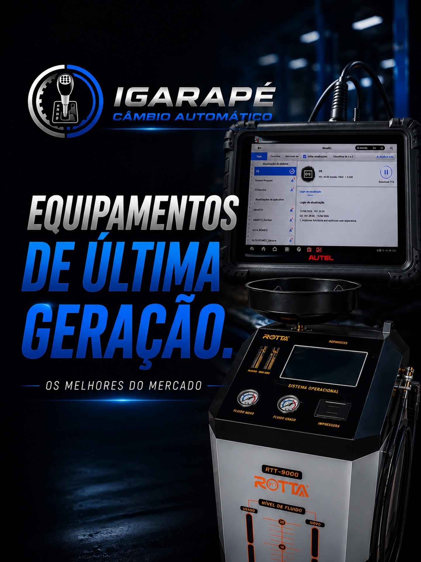 Post do Instagram: equipamentos de última geração
